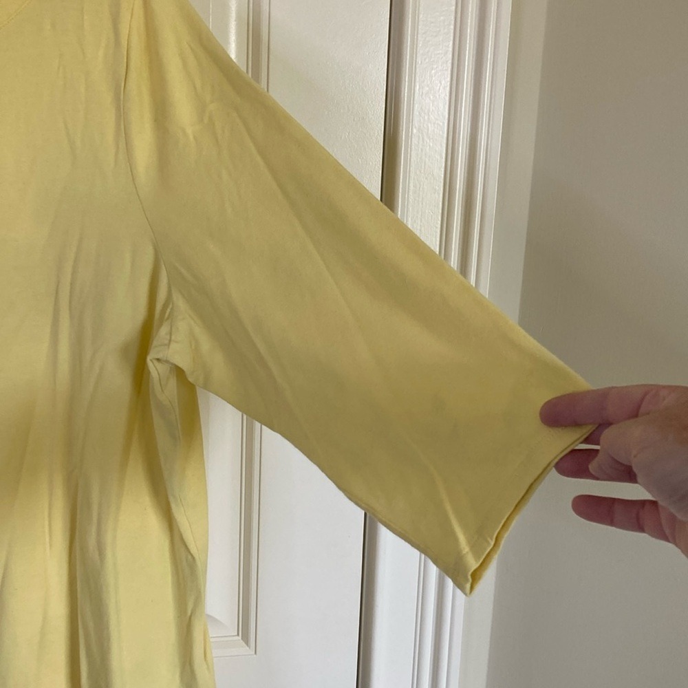 Kim Gravel Womens Butter‎ Yellow 3/4 Sleeve Tee Shirt Size XL Modal Blend Casual - Picture 5 of 9